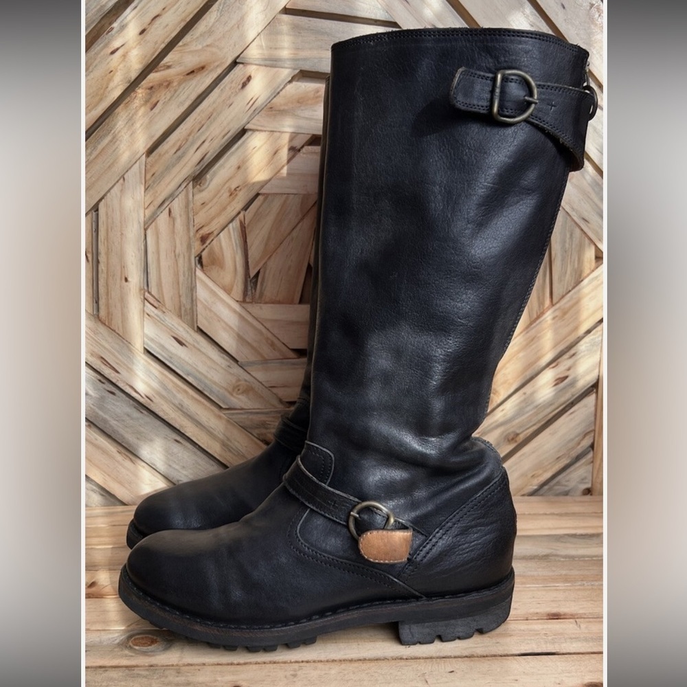 Fiorentini + Baker Women's Jules Jade D Leather Knee Riding Moto Zip Up Boots 6 - Picture 10 of 16